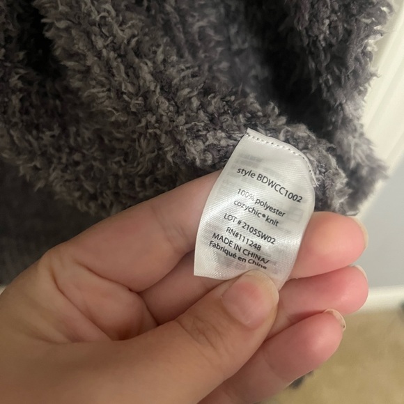 Barefoot Dreams CozyChic Gray Ultra Soft Cardigan Size L/XL - Picture 6 of 9